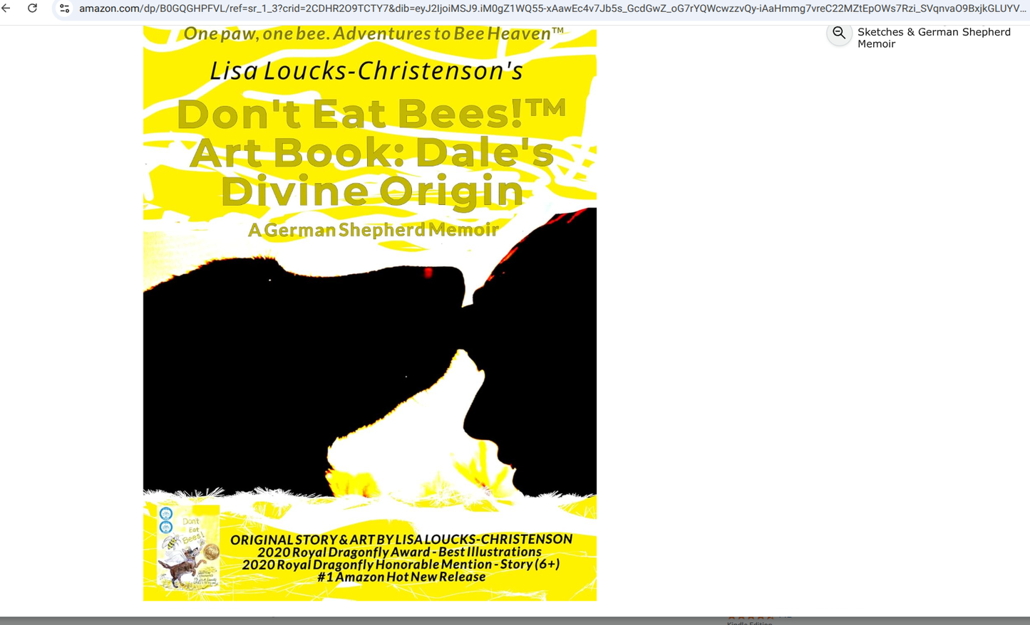 Don't Eat Bees!™ Art Book - Dale's Divine Origin: Original Sketches & German Shepherd Memoir 